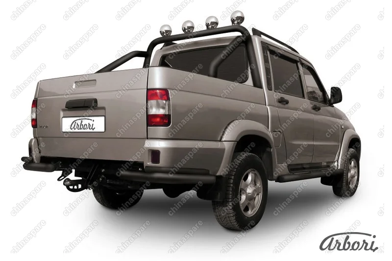 AFZDAUPPIC06B Уголки d76+d42 двойные Arbori черн. для UAZ PICKUP 2007-2014