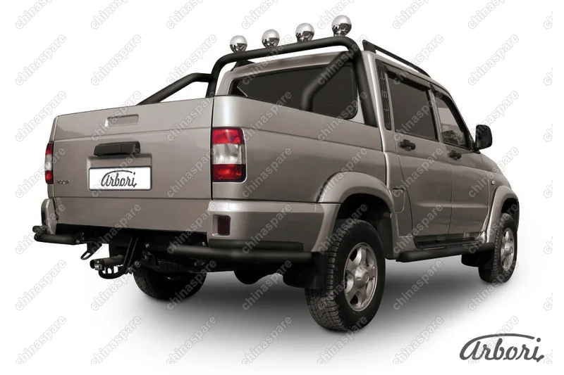 AFZDAUPPIC08B Уголки d57+d42 двойные Arbori черн. для UAZ PICKUP 2007-2014