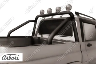 AFZDAUPPIC12B Дуга в кузов d76 с креплениями под ПТФ Arbori черн. для UAZ PICKUP 2007-2014