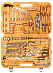 AT-132-09 Набор инструментов универсальный 132 предмета, пласт.кейс
