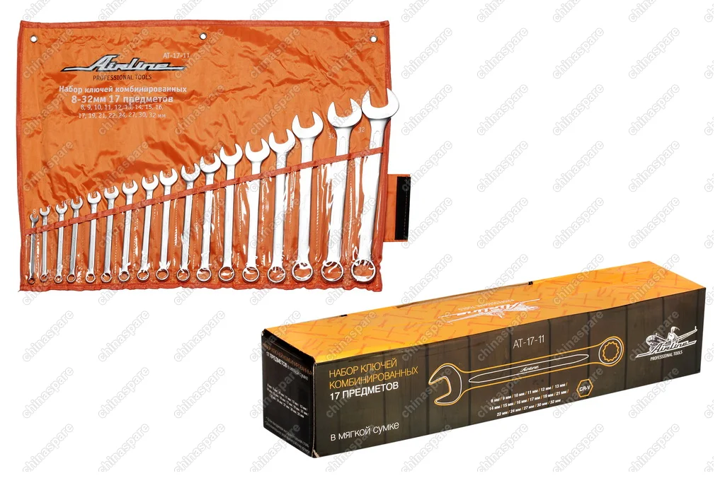 AT-17-11 Набор ключей комбинированных 17 предметов, сумка