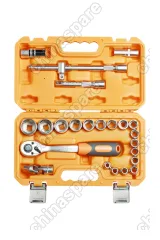 AT-24-02 Набор головок и принадлежностей ½ дюйма 24 предмета, пласт.кейс