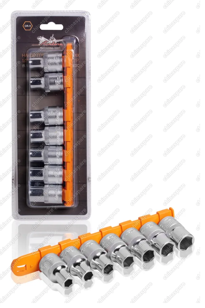 AT-7-30 Набор головок торцевых 1/2 дюйма DR шестигранных 7пр.