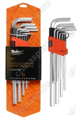 AT-9-18 Набор шестигранных ключей удлинённых 9 предметов, пласт.подвес