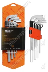 AT-9-19 Набор шестигранных ключей 9 предметов, пласт.подвес