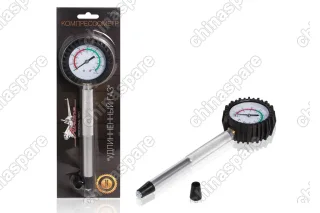 AT-CM-03 Компрессометр Удлиннённый (406дв.), манометр в резиновом чехле, блистер