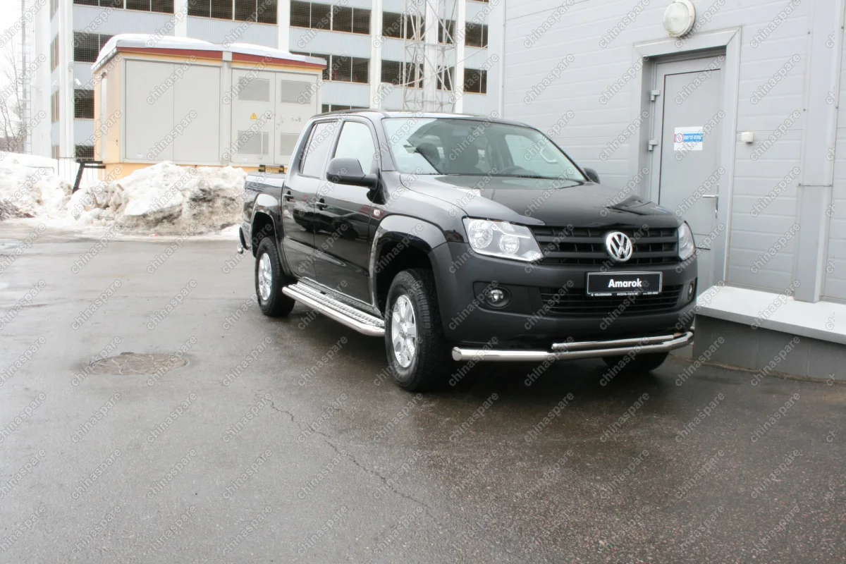 Защита переднего бампера d 76/42 двойная "Volkswagen Amarok" 2010-