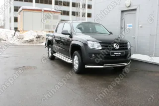 Защита переднего бампера d 76/42 двойная "Volkswagen Amarok" 2010-