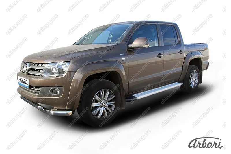 Комплект алюминиевых порогов Arbori Optima Silver 2000 для VOLKSWAGEN Amarok 2013-2016