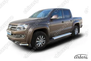 Комплект алюминиевых порогов Arbori Optima Silver 2000 для VOLKSWAGEN Amarok 2013-2016