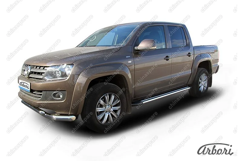 Комплект алюминиевых порогов Arbori Luxe Black 2000 для VOLKSWAGEN Amarok 2013-2016