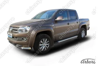 Комплект алюминиевых порогов Arbori Luxe Black 2000 для VOLKSWAGEN Amarok 2013-2016