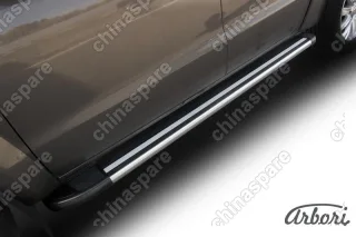 Комплект алюминиевых порогов Arbori Luxe Black 2000 для VOLKSWAGEN Amarok 2013-2016