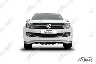 Защита переднего бампера d57 "волна" Arbori нерж. сталь для Volkswagen AMAROK(2013) 2013-2016