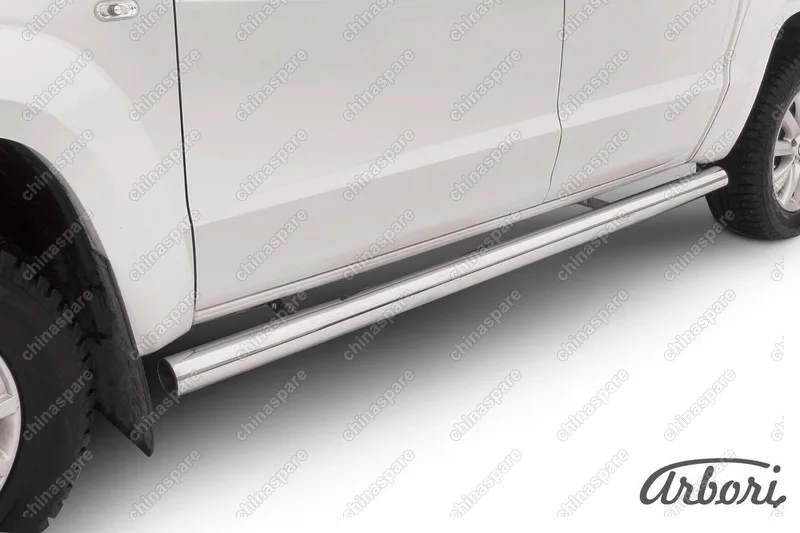 Защита порогов d76 труба Arbori нерж. сталь для Volkswagen AMAROK(2013) 2013-2016