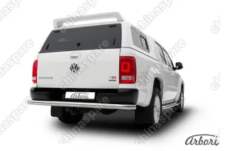 Защита заднего бампера d76 Arbori нерж. сталь для Volkswagen AMAROK(2013) 2013-2016