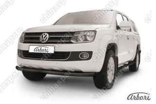 Защита переднего бампера d76 Arbori черн. для Volkswagen AMAROK(2013) 2013-2016