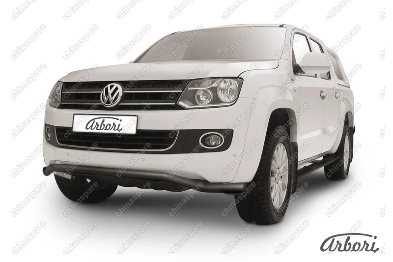Защита переднего бампера d57 "волна" Arbori черн. для Volkswagen AMAROK(2013) 2013-2016