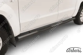 Защита порогов d76 с проступями Arbori черн. для Volkswagen AMAROK(2013) 2013-2016