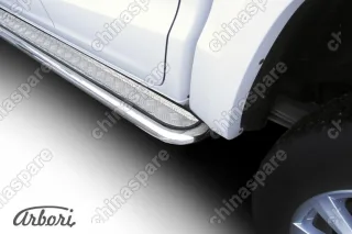 Защита порогов d57 с листом усиленная Arbori нерж. сталь для Volkswagen AMAROK 2016-нв