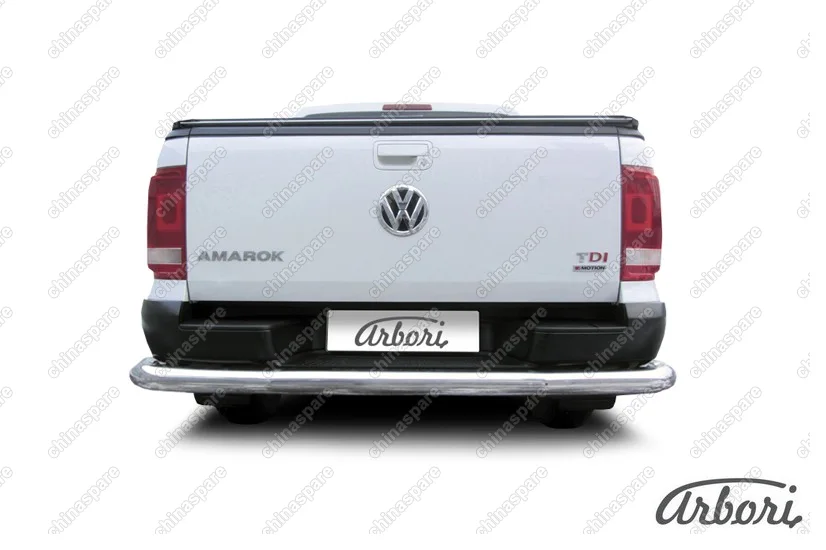 Защита заднего бампера d76 Arbori нерж. сталь для Volkswagen AMAROK 2016-нв
