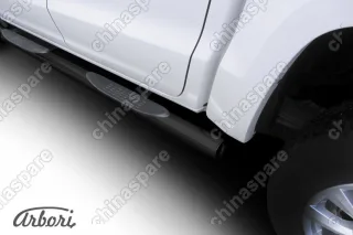 Защита порогов d76 с проступями Arbori черн. для Volkswagen AMAROK 2016-нв