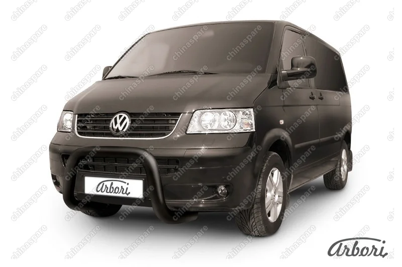 AFZDAVWM01B Кенгурятник d76 низкий "мини" Arbori черн. для Volkswagen MULTIVAN 2003-2009