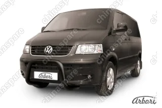 AFZDAVWM01B Кенгурятник d76 низкий "мини" Arbori черн. для Volkswagen MULTIVAN 2003-2009