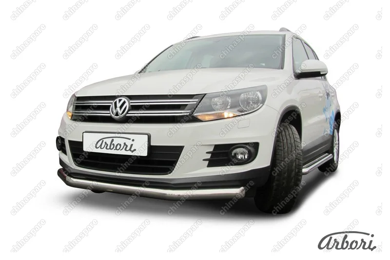 AFZDAVWTIG02 Защита переднего бампера d76 Arbori нерж. сталь для Volkswagen TIGUAN 2011-2017