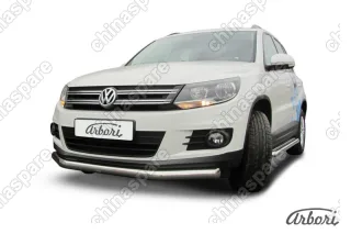 AFZDAVWTIG02 Защита переднего бампера d76 Arbori нерж. сталь для Volkswagen TIGUAN 2011-2017
