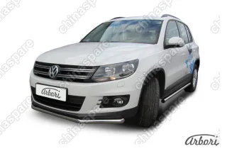 AFZDAVWTIG04 Защита переднего бампера d57 Arbori нерж. сталь для Volkswagen TIGUAN 2011-2017