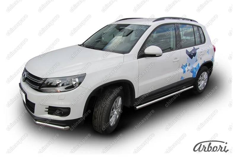 AFZDAVWTIG08 Защита порогов d57 труба Arbori нерж. сталь для Volkswagen TIGUAN 2011-2017