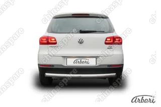 AFZDAVWTIG09 Защита заднего бампера d76 радиусная Arbori нерж. сталь для Volkswagen TIGUAN 2011-2017