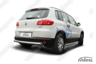 AFZDAVWTIG09 Защита заднего бампера d76 радиусная Arbori нерж. сталь для Volkswagen TIGUAN 2011-2017