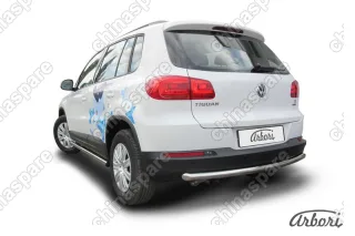 AFZDAVWTIG11 Защита заднего бампера d57 радиусная Arbori нерж. сталь для Volkswagen TIGUAN 2011-2017