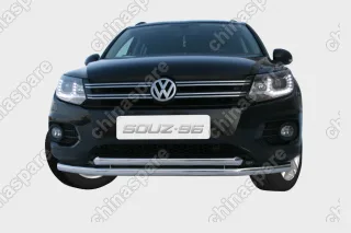 VWTI481403 Защита переднего бампера труба d60/60 двойная,Volksvagen Tiguan Track&Field Track&Style 2011-, VWTI.48.1403