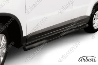 AFZDAVWTIG05B Защита порогов d76 с проступями Arbori черн. для Volkswagen TIGUAN 2011-2017