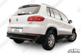 AFZDAVWTIG11B Защита заднего бампера d57 радиусная Arbori черн. для Volkswagen TIGUAN 2011-2017