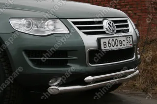 VWTG480592 Защита переднего бампера d 76/60 двойная "Volkswagen Touareg" 2006-2009