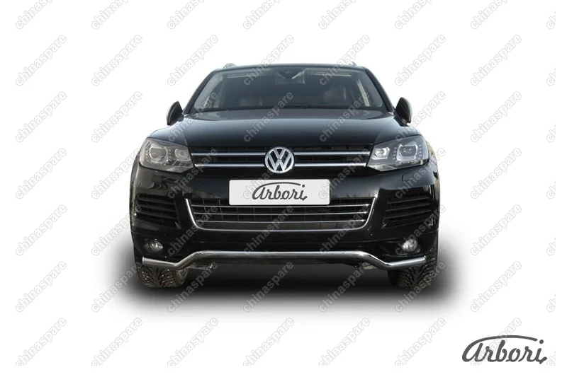 AFZDAVWTR01 Защита переднего бампера d57 "волна" Arbori нерж. сталь для Volkswagen TOUAREG 2010-2014