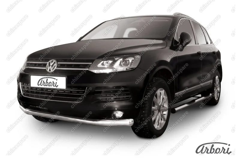 AFZDAVWTR03 Защита переднего бампера d76 Arbori нерж. сталь для Volkswagen TOUAREG 2010-2014
