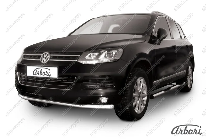 AFZDAVWTR05 Защита переднего бампера d57  Arbori нерж. сталь для Volkswagen TOUAREG 2010-2014