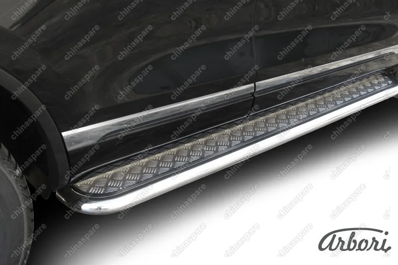AFZDAVWTR06 Защита порогов d57 с листом усиленная Arbori нерж. сталь для Volkswagen TOUAREG 2010-2014