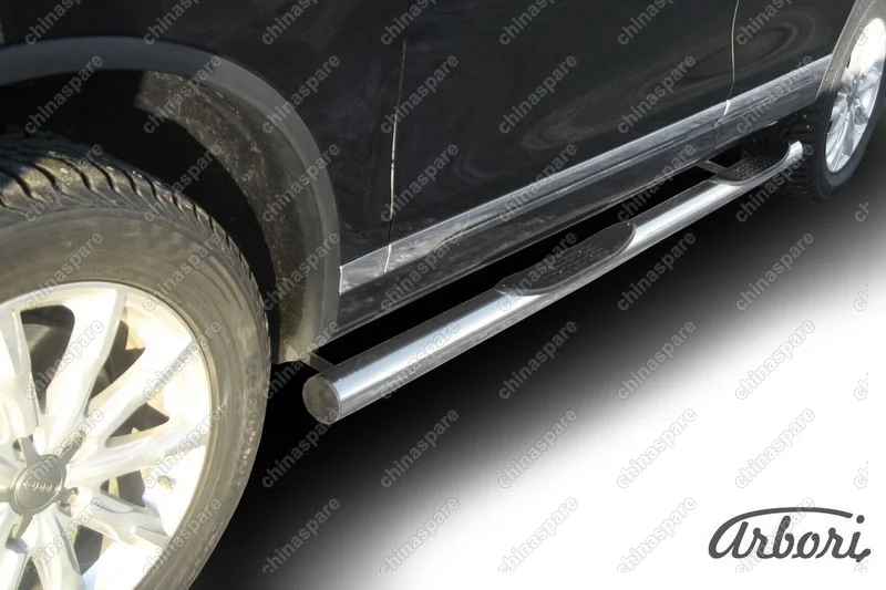AFZDAVWTR07 Защита порогов d76 c проступями Arbori нерж. сталь для Volkswagen TOUAREG 2010-2014