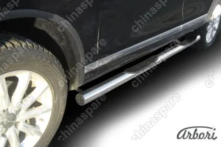 AFZDAVWTR07 Защита порогов d76 c проступями Arbori нерж. сталь для Volkswagen TOUAREG 2010-2014