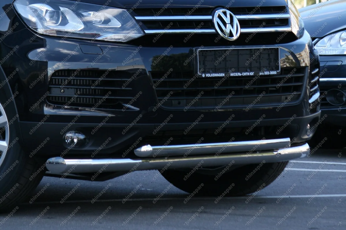 VWTG481189 Защита переднего бампера d 76/60 двойная "Volkswagen Touareg" 2010-