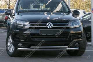 VWTG481189 Защита переднего бампера d 76/60 двойная "Volkswagen Touareg" 2010-