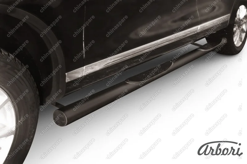AFZDAVWTR07B Защита порогов d76 c проступями Arbori черн. для Volkswagen TOUAREG 2010-2014