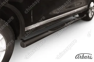 AFZDAVWTR07B Защита порогов d76 c проступями Arbori черн. для Volkswagen TOUAREG 2010-2014