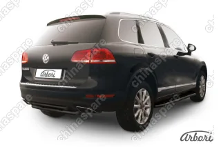 AFZDAVWTR10B Защита заднего бампера d57+d57 двойная Arbori черн. для Volkswagen TOUAREG 2010-2014